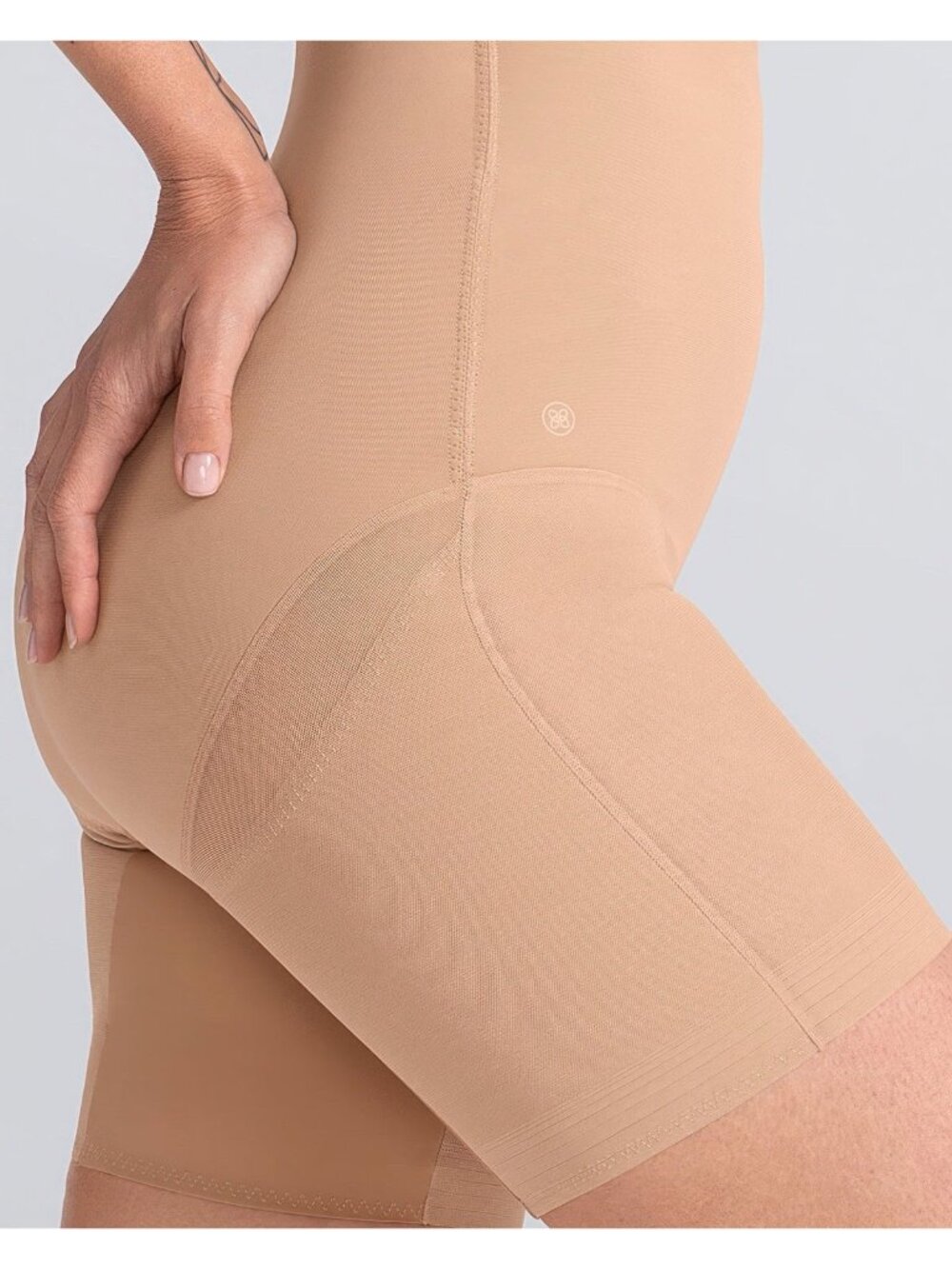 Honeylove Womens SuperPower Short Sz XL Sand Tan Compression Shapewear Shaping